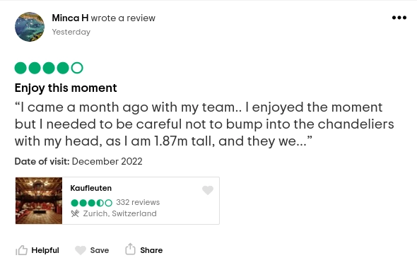 Trip Advisor review by Minca H.
